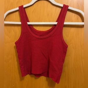 Brandy Melville Scarlet Cropped Ribbed Tank Top